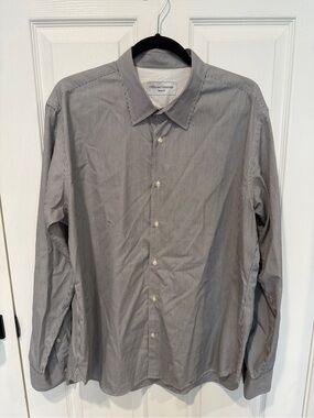 Officine Generale Men’s Gray Pinstripe Dress Shirt